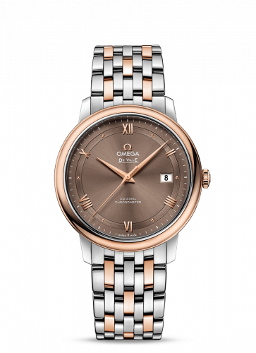 Omega De Ville Prestige Co-Axial 39.5 Stainless Steel / Red Gold / Vintage Brown / Bracelet 424.20.40.20.13.001