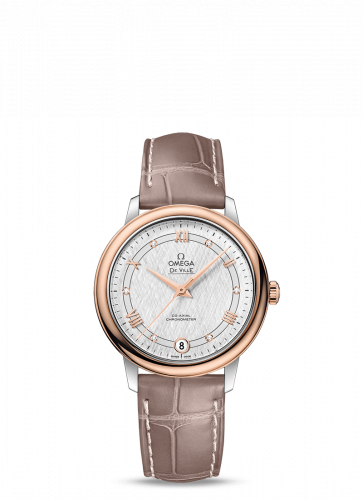 Omega De Ville Prestige Co-Axial 32.7 Stainless Steel / Red Gold / Vintage Silver Silk 424.23.33.20.52.002