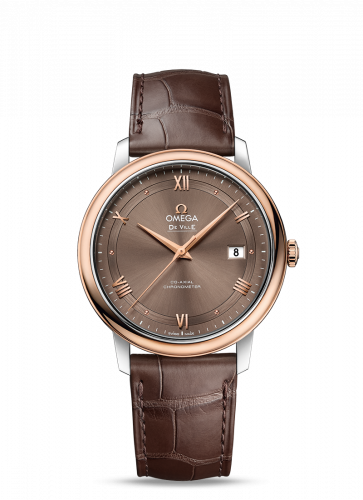 Omega De Ville Prestige Co-Axial 39.5 Stainless Steel / Red Gold / Vintage Brown 424.23.40.20.13.001