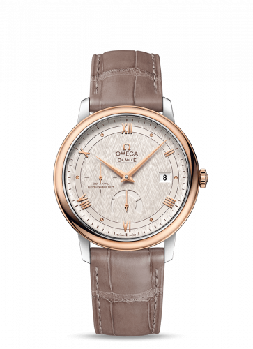 Omega De Ville Prestige Co-Axial 39.5 Power Reserve Stainless Steel / Red Gold / Vintage Silver Silk 424.23.40.21.02.001