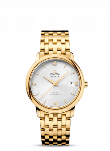 Omega De Ville Prestige Co-Axial 36.8 Yellow Gold / Silver / Bracelet 424.50.37.20.02.002
