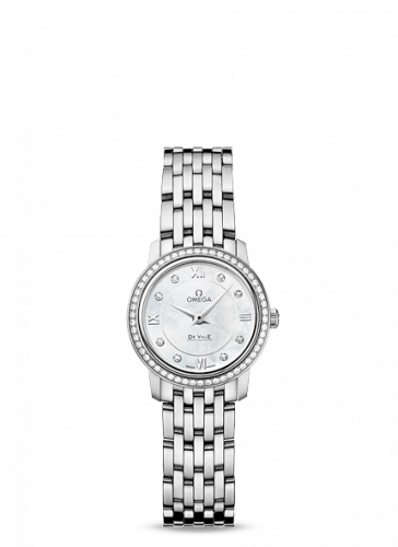 Omega De Ville Prestige Quartz 24.4 Stainless Steel / Diamond / Bracelet 424.15.24.60.55.001