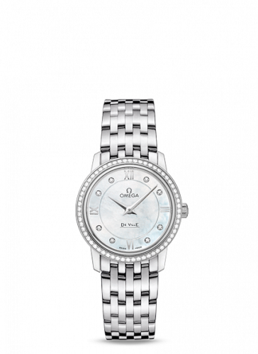 Omega De Ville Prestige Quartz 27.4 Stainless Steel / MOP / Bracelet / Diamond 424.15.27.60.55.001