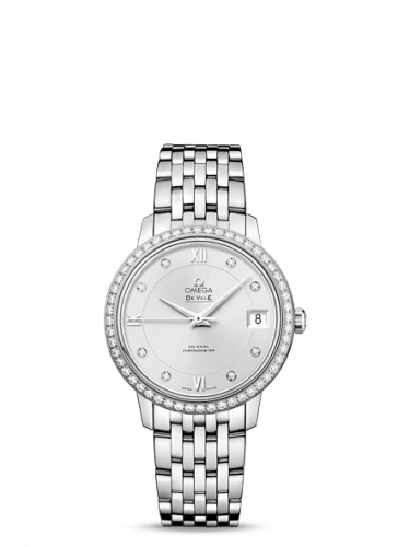 Omega De Ville Prestige Co-Axial 32.7 Stainless Steel / Diamond / Silver / Bracelet 424.15.33.20.52.001