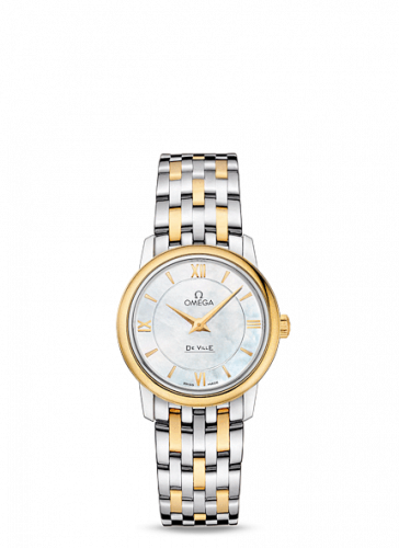 Omega De Ville Prestige Quartz 27.4 Stainless Stainless Steel / Yellow Gold / MOP / Bracelet 424.20.27.60.05.001