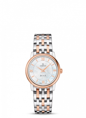 Omega De Ville Prestige Quartz 27.4 Stainless Steel / Red Gold / MOP / Bracelet 424.20.27.60.05.002