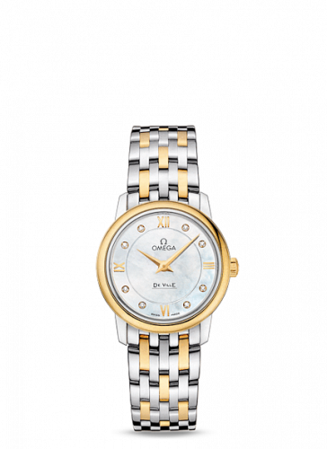 Omega De Ville Prestige Quartz 27.4 Stainless Steel / Yellow Gold / MOP / Bracelet 424.20.27.60.55.001