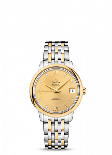 Omega De Ville Prestige Co-Axial 32.7 Stainless Steel / Yellow Gold / Champagne / Bracelet 424.20.33.20.58.001