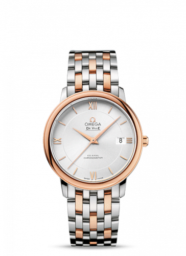 Omega De Ville Prestige Co-Axial 36.8 Stainless Steel / Red Gold / Silver / Bracelet 424.20.37.20.02.002