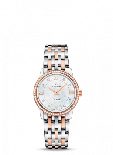 Omega De Ville Prestige Quartz 27.4 Stainless Steel / Red Gold / Diamond / MOP / Bracelet 424.25.27.60.55.002