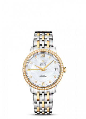 Omega De Ville Prestige Co-Axial 32.7 Stainless Steel / Yellow Gold / Diamond / MOP / Bracelet 424.25.33.20.55.001