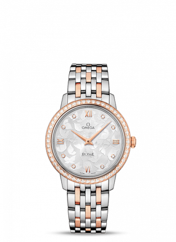 Omega De Ville Prestige Quartz 32.7 Butterfly Stainless Steel / Red Gold / Diamond / Bracelet 424.25.33.60.52.001