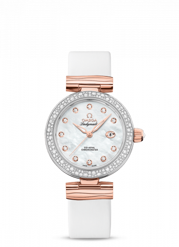 Omega LadyMatic Co-Axial 34 Stainless Steel / Sedna Gold / Diamond / MOP 425.27.34.20.55.004
