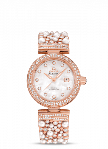 Omega LadyMatic Co-Axial 34 Sedna Gold / Pearls and Diamonds 425.65.34.20.55.008