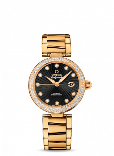 Omega LadyMatic Co-Axial 34 Yellow Gold / Diamond / Black / Bracelet 425.65.34.20.51.002