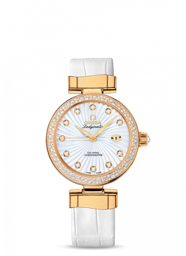 Omega LadyMatic Co-Axial 34 Yellow Gold / Diamond / MOP 425.68.34.20.55.002