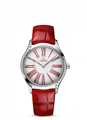 Omega De Ville Tresor 36 Stainless Steel / White - Roman / Alligator 428.18.36.60.04.002