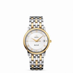 Omega De Ville Prestige Quartz 34.4 Stainless Steel / Yellow Gold / Silver / Bracelet 4310.32.00