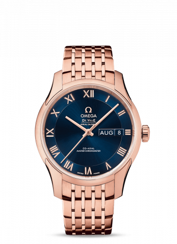 Omega De Ville Hour Vision Master Chronometer Annual Calendar Sedna Gold / Blue / Bracelet 433.50.41.22.03.001