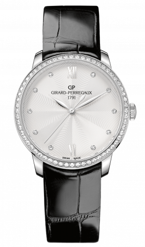 Girard-Perregaux 1966 36mm Stainless Steel / Diamond / Silver / Alligator 49523D11A171-CB6A