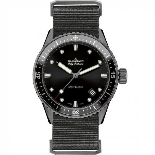 Blancpain Fifty Fathoms Bathyscaphe Ceramic / Black / NATO 5000-0130-NABA