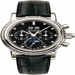 Patek Philippe Perpetual Calendar Split Seconds Chronograph 5004 Platinum / Black Diamond 5004P-033