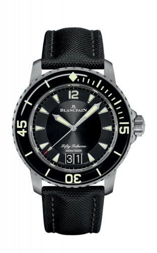 Blancpain Fifty Fathoms Automatique Grande Date Titanium / Black / Black Canvas 5050-12B30-B52A