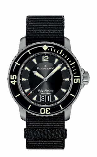 Blancpain Fifty Fathoms Automatique Grande Date Titanium / Black / Black NATO 5050-12B30-NABA