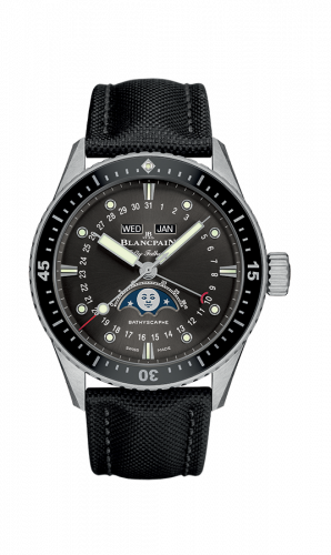 Blancpain Fifty Fathoms Bathygraphe Quantieme Complet Black / Grey / Black Canvas 5054-1110-B52A