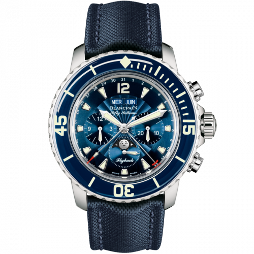 Blancpain Fifty Fathoms Chronographe Flyback Quantieme Complet Stainless Steel / Blue / Blue Canvas 5066F-1140-52B