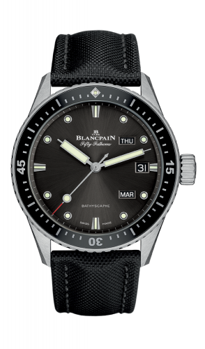 Blancpain Fifty Fathoms Bathygraphe Quantieme Annuel Black / Grey / Black Canvas 5071-1110-B52A