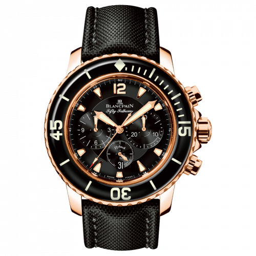 Blancpain Fifty Fathoms Chronographe Flyback Red Gold / Black / Black Canvas 5085F-3630-52