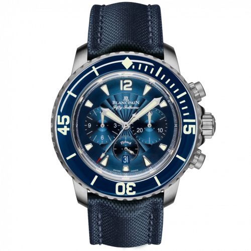 Blancpain Fifty Fathoms Chronographe Flyback Stainless / Blue / Blue Canvas 5085F.B-1140-52B