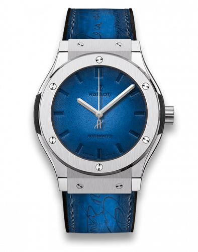 Hublot Classic Fusion 45 Berluti Scritto Titanium / Blue 511.NX.050B.VR.BER16