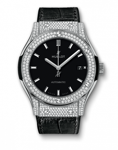 Hublot Classic Fusion 45 Titanium Pave / Black / Diamond 511.NX.1171.LR.1704