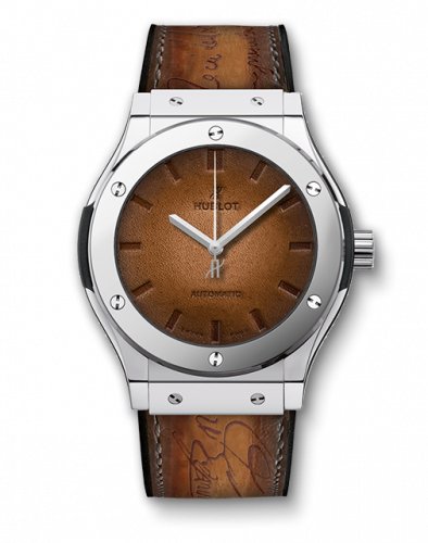Hublot Classic Fusion 45 Berluti Scritto Platinum / Brown 511.TX.050T.VR.BER16