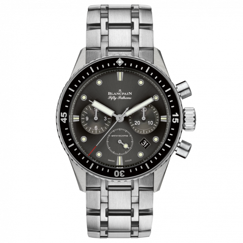 Blancpain Fifty Fathoms Bathyscaphe Flyback Chronograph Stainless Steel / Grey / Bracelet 5200-1110-70B