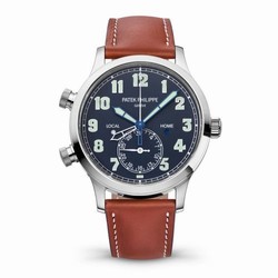 Patek Philippe Calatrava Pilot Travel Time 5524 White Gold / Blue 5524G-001