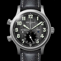 Patek Philippe Calatrava Pilot Travel Time 5524 Titanium / Black 5524T-010