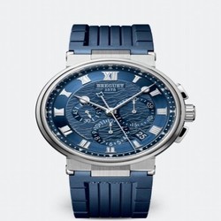 Breguet Marine Chronograph 5527 White Gold / Blue / Rubber 5527BB/Y2/5WV