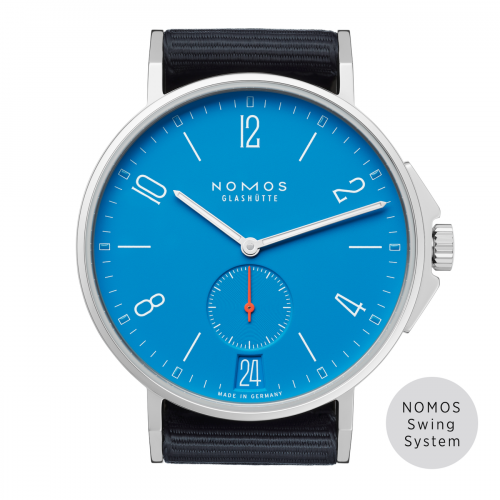 Nomos Glashutte Ahoi Datum Signal Blue 554