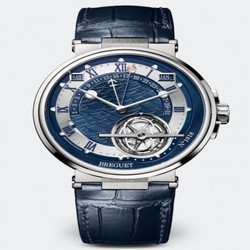 Breguet Marine Tourbillon Equation of Time 5887 Platinum / Blue / Alligator 5887PT/Y2/9WV