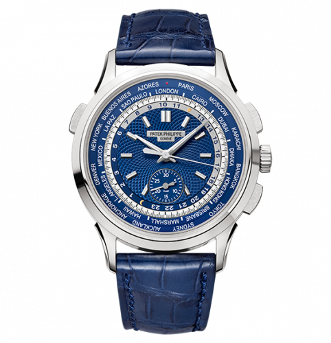 Patek Philippe World Time Chronograph 5930 White Gold / Blue / Hong Kong 5930G-001