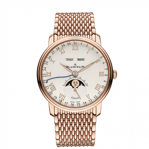 Blancpain Villeret Quantieme Complet 8 Jours Red Gold / White / Bracelet 6639-3642-MMB