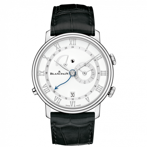 Blancpain Villeret Reveil GMT Stainless Steel / White 6640-1127-55B