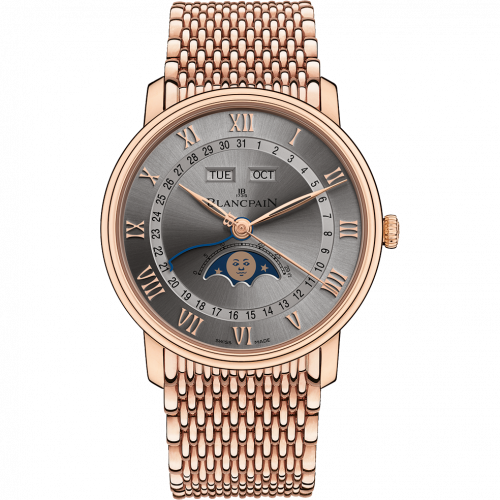 Blancpain Villeret Quantieme Complet 40mm Red Gold / Grey / Bracelet 6654-3613-MMB