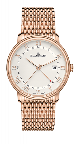 Blancpain Villeret GMT Date Red Gold / Silver / Bracelet 6662-3642-MMB
