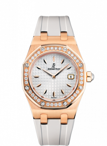 Audemars Piguet Royal Oak Quartz 67621 Pink Gold / Diamond / Silver / Rubber 67621OR.ZZ.D010CA.01