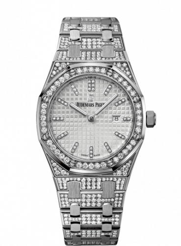 Audemars Piguet Royal Oak 33 Quartz White Gold / Diamond / Silver / Bracelet 67652BC.ZZ.1262BC.01