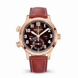 Patek Philippe Calatrava Pilot Travel Time 7234 Rose Gold / Brown 7234R-001